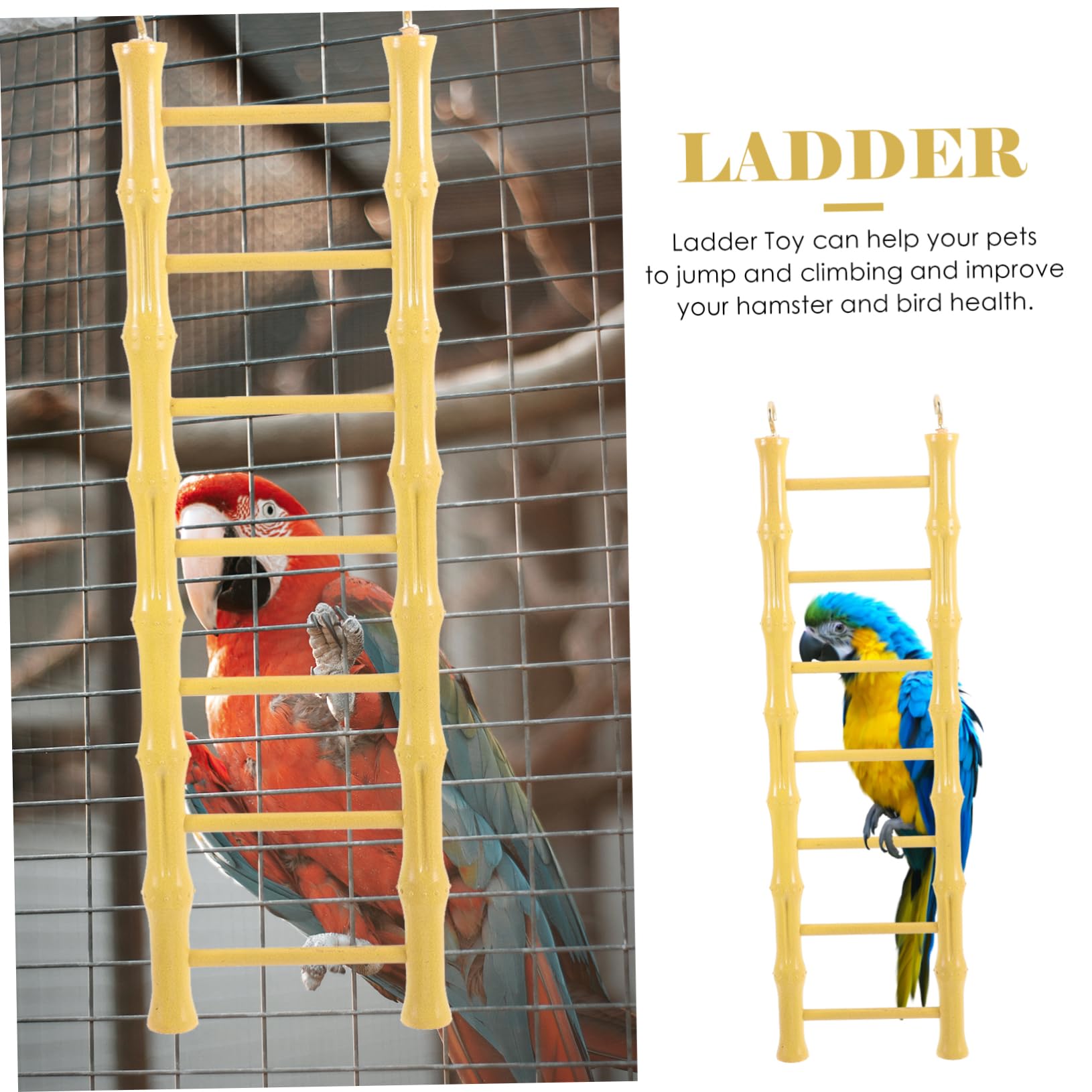 DRESSOOS Bird Ladder Toy for Hamsters and Parrots Safe Climbing Ladder for Bird Training and Exercise for Cage Decoration and Pe